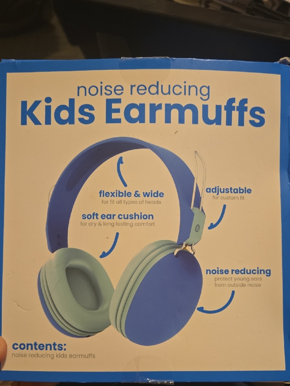 Noise Reducing Kids Earmuffs - Blue and Mint